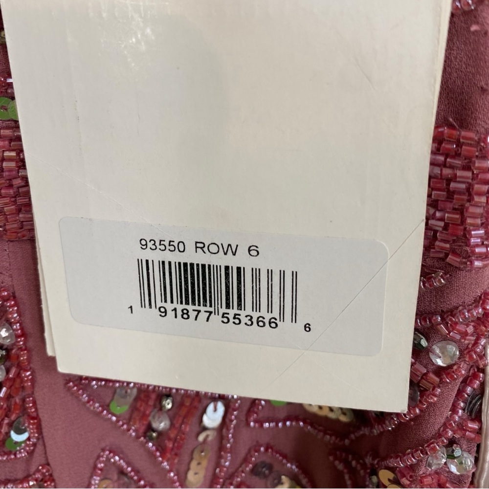 Mac Duggal NEW Rosewood Pink Geometric Sequined Pattern Sleeveless Midi Dress - Picture 7 of 10